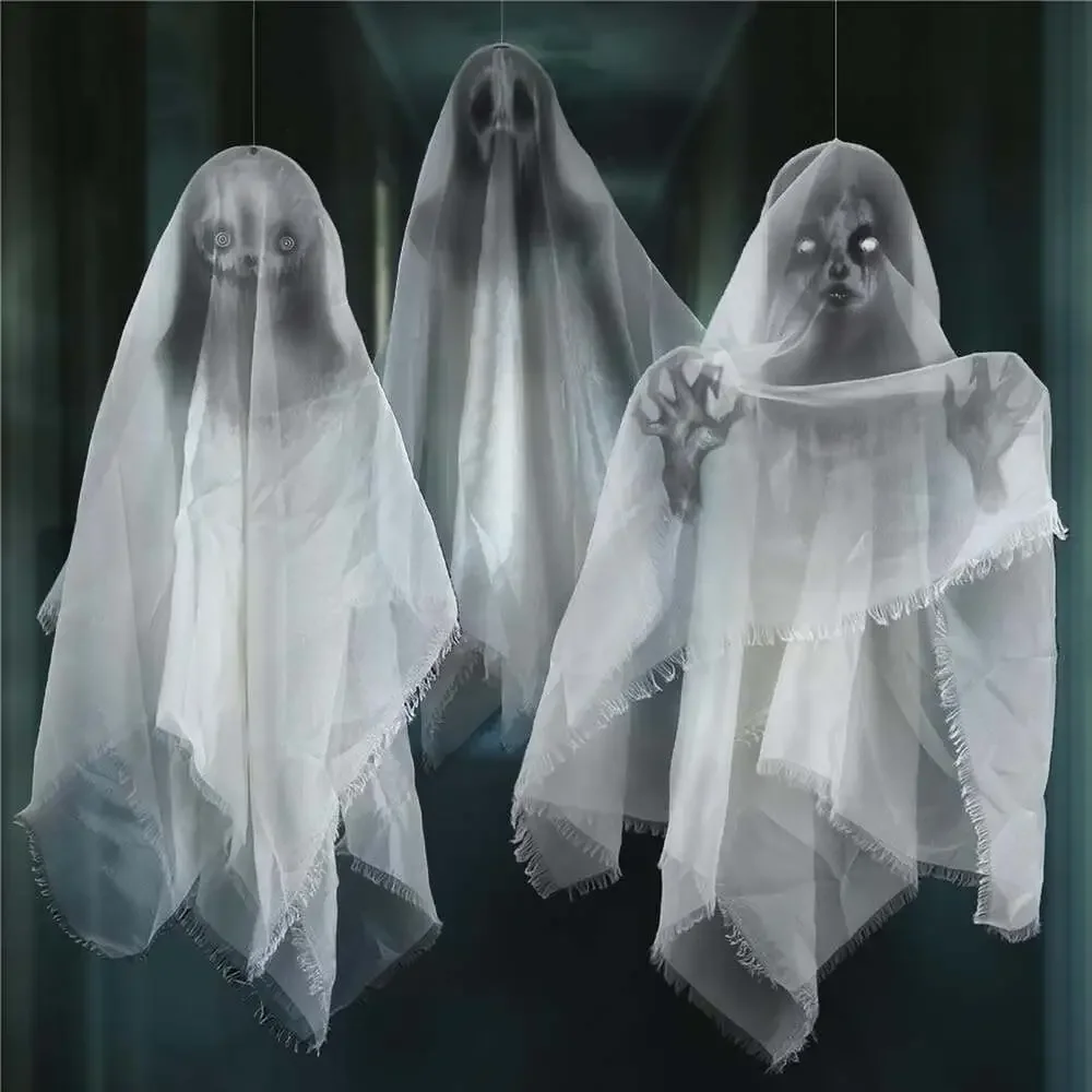 Floating Ghost Garland Halloween Decoration Creepy Fabric Ghost Party Supplies